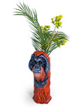 Hand Painted Ceramic Orangutan Head Vase