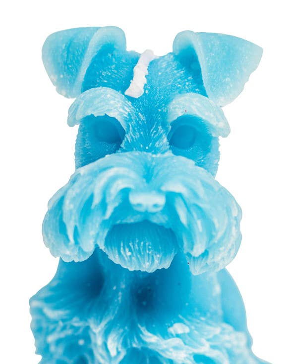 Light Blue Schnauzer Candle