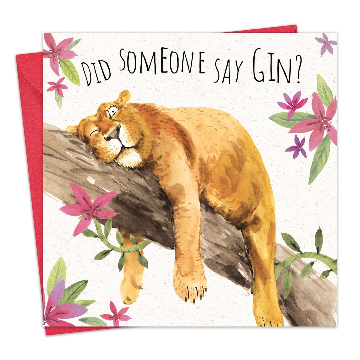 'Did Someone Say Gin?' Lioness Card