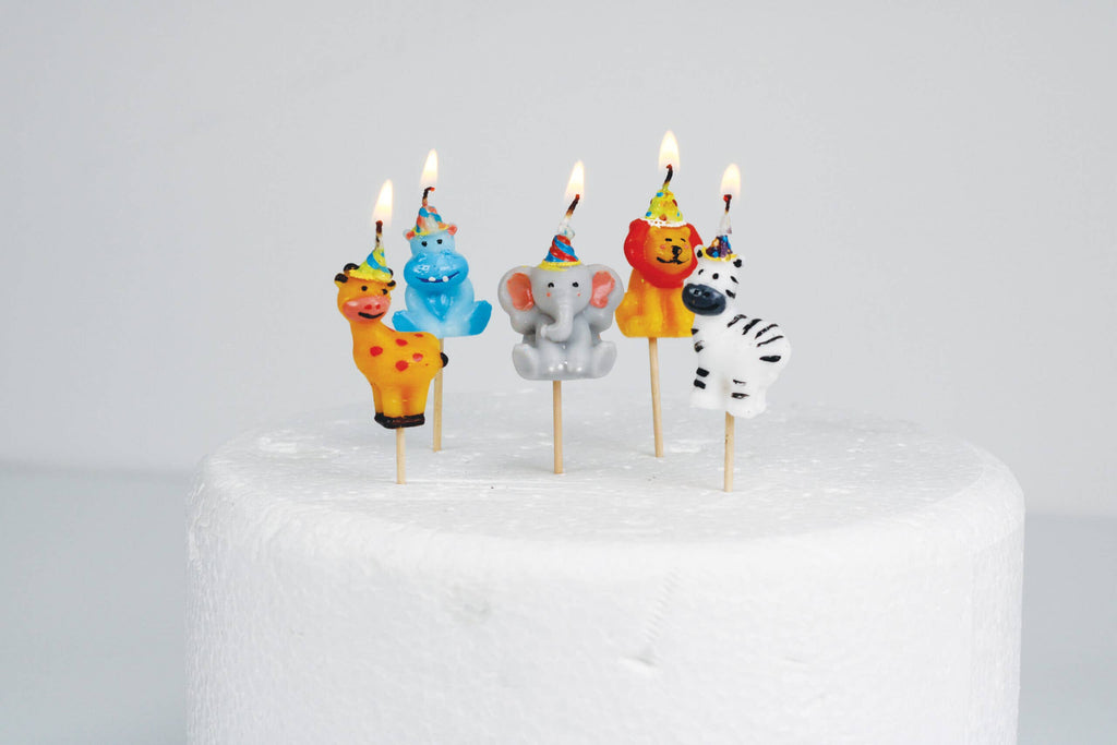 Party Hat Animal Safari Cake Candles