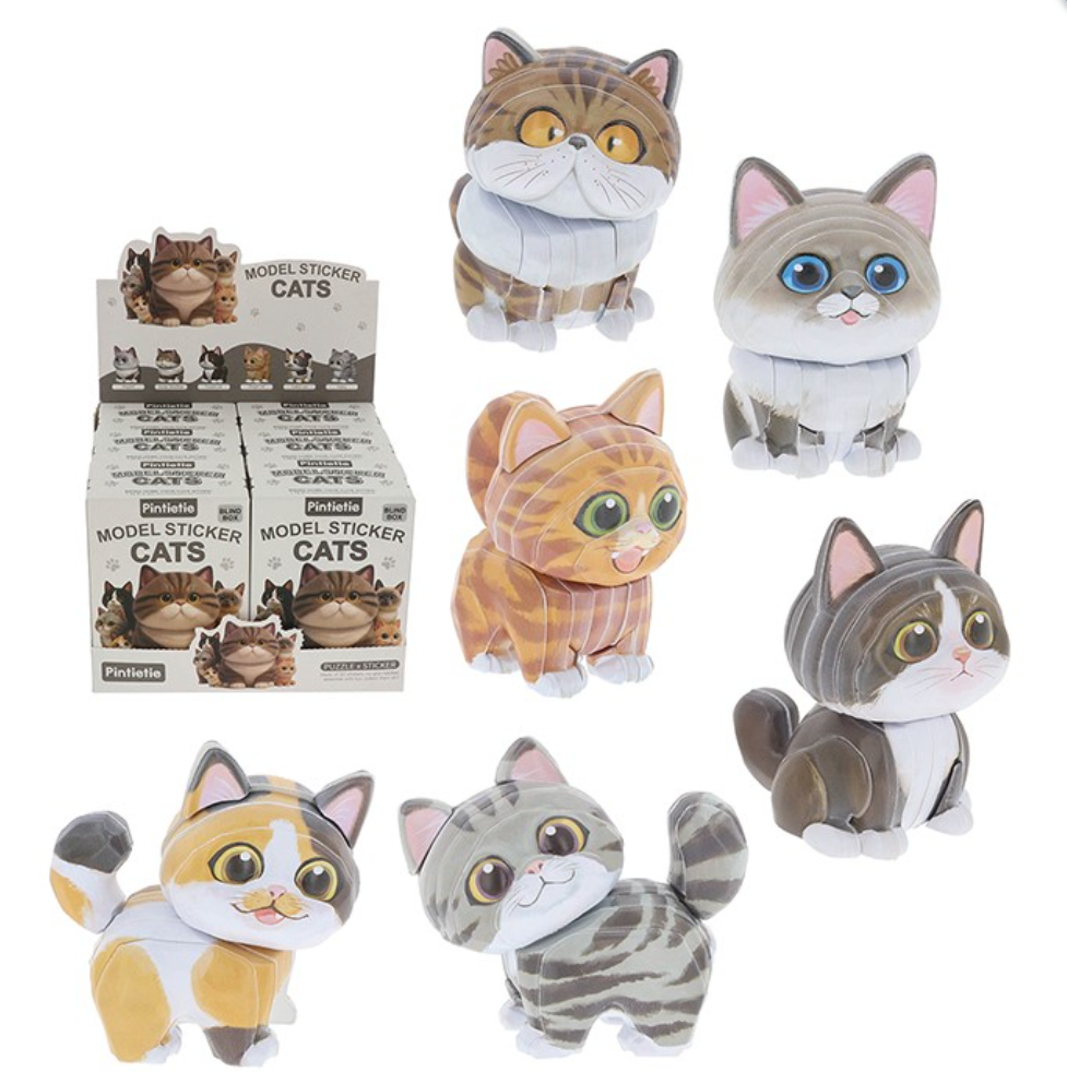 Mystery 3D Cat Sticker Puzzle - Blind Box