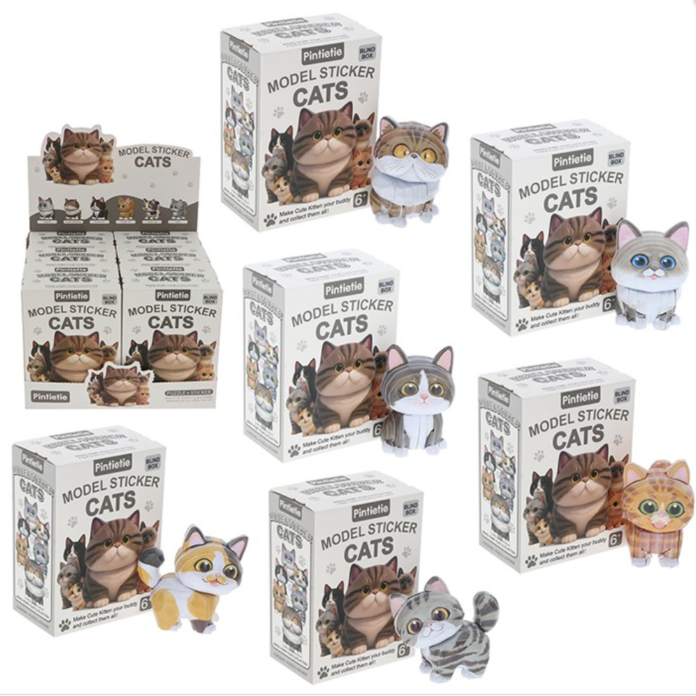 Mystery 3D Cat Sticker Puzzle - Blind Box