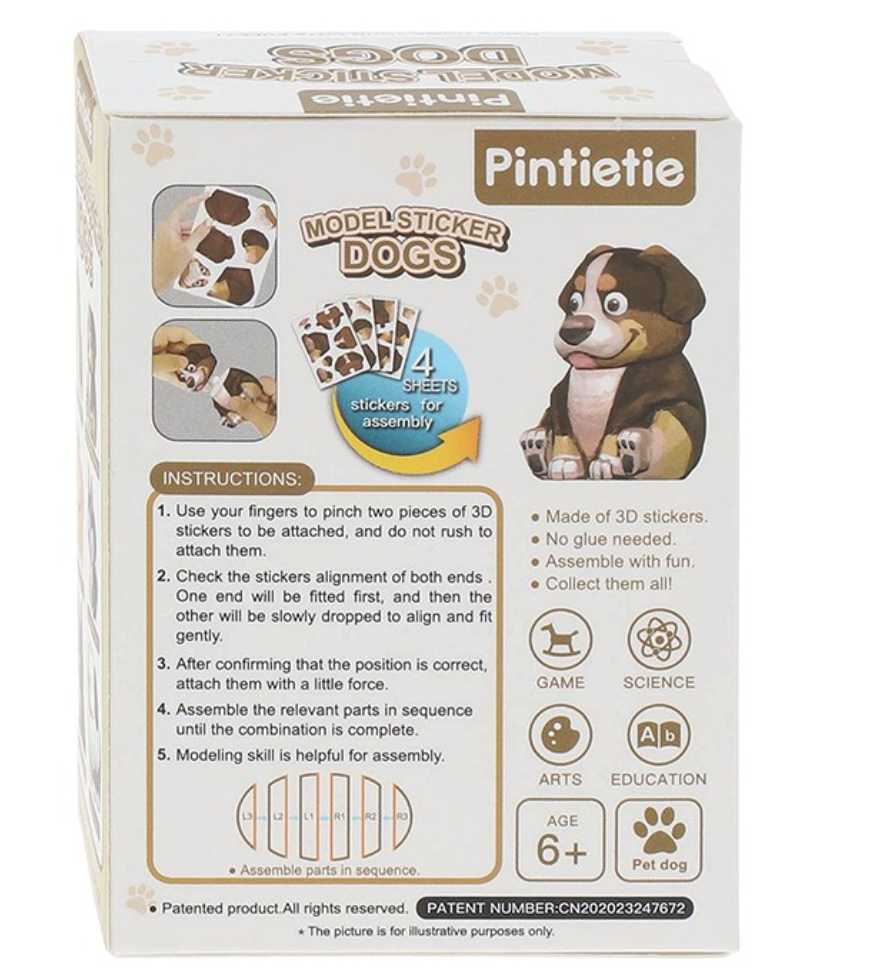 Mystery 3D Dog Sticker Puzzle - Blind Box