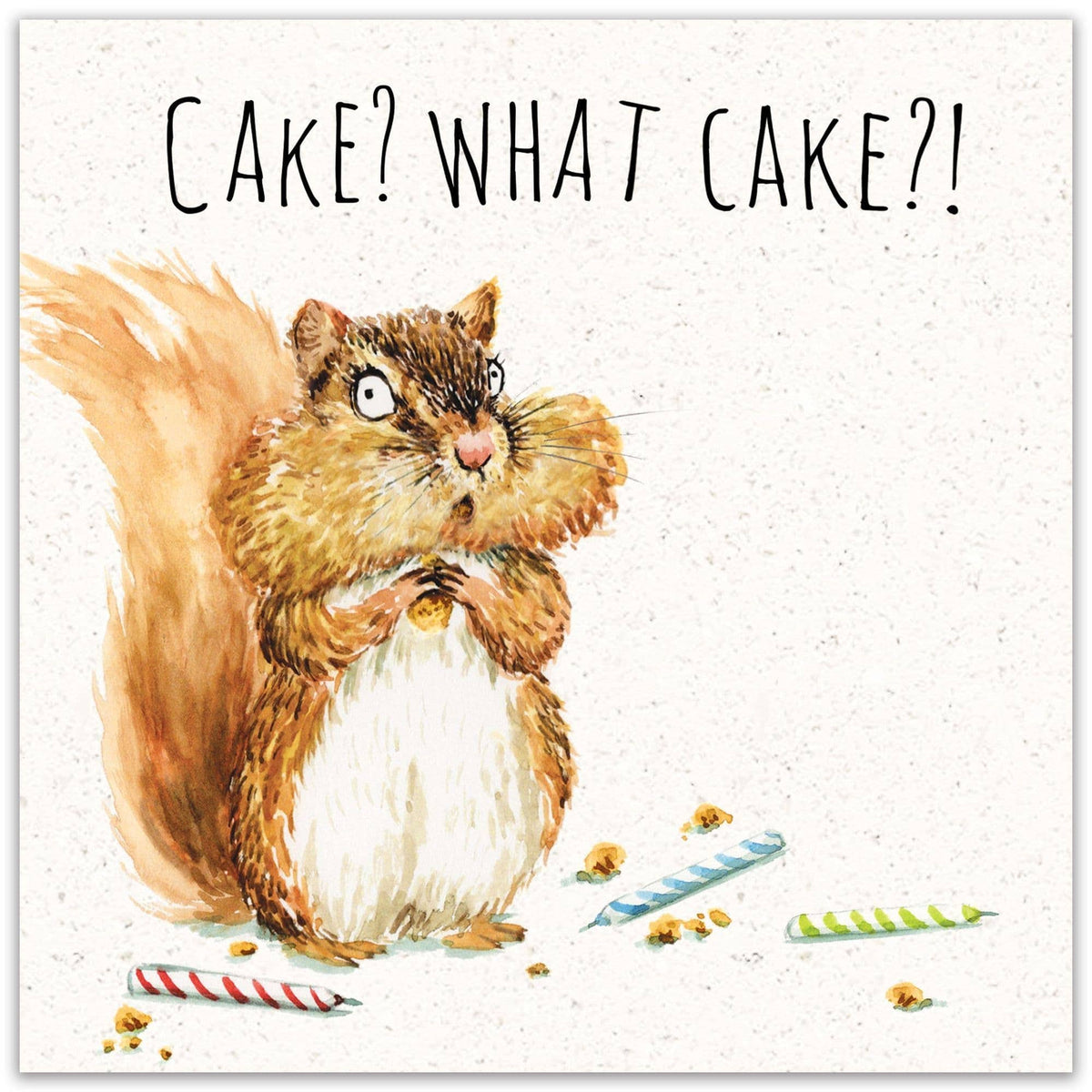 'Cake? What Cake? Squirrel Birthday Card
